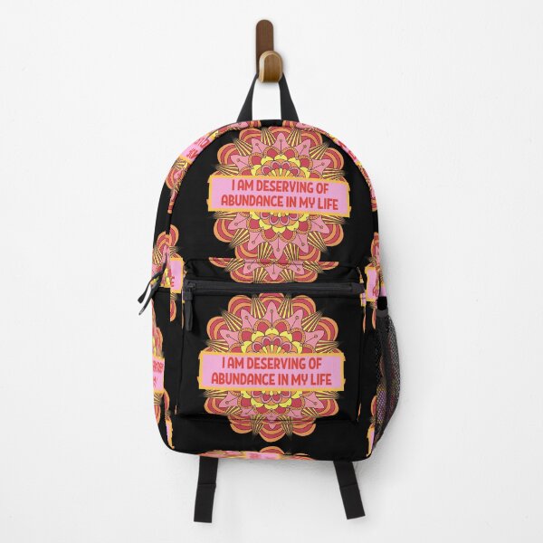 Item preview, I am deserving of abundance in my life Mandala positive affirmations designed and sold by dreamofdenim.
