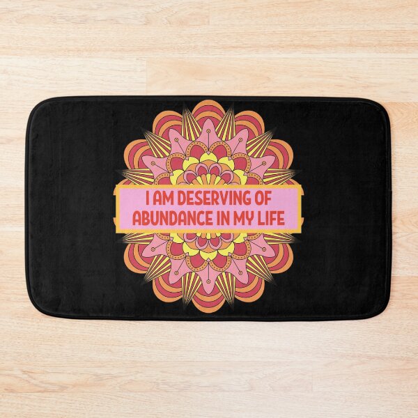 Item preview, I am deserving of abundance in my life Mandala positive affirmations designed and sold by dreamofdenim.