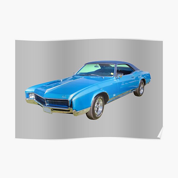 Blue 1967 Buick Riviera Muscle Car Poster