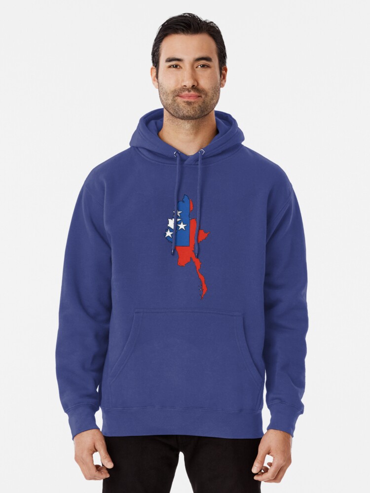 Mens Pullover Hoodie Original America Map Cotton Outwear for Mens