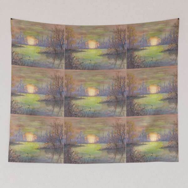 Item preview, Tranquil Evening Lake designed and sold by dabblerinksie.