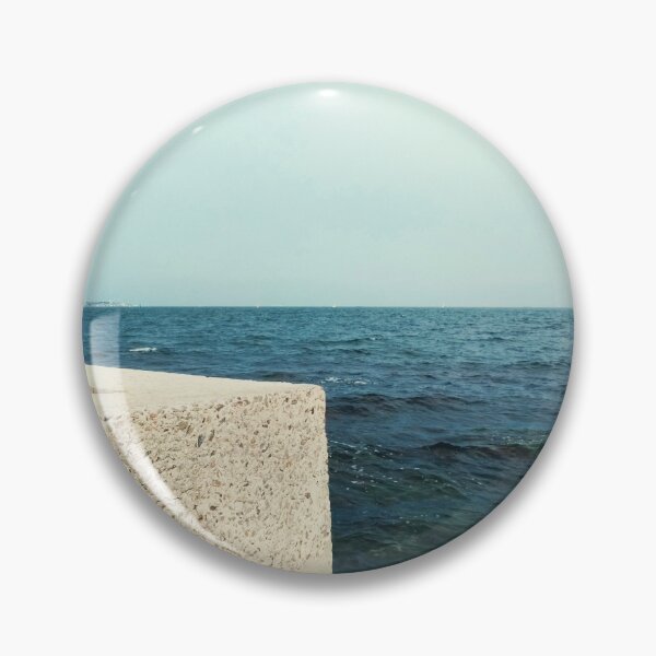 Item preview, A water breaker against the background of the Black Sea on a bright cloudless day, natural background  designed and sold by helenkaiy.