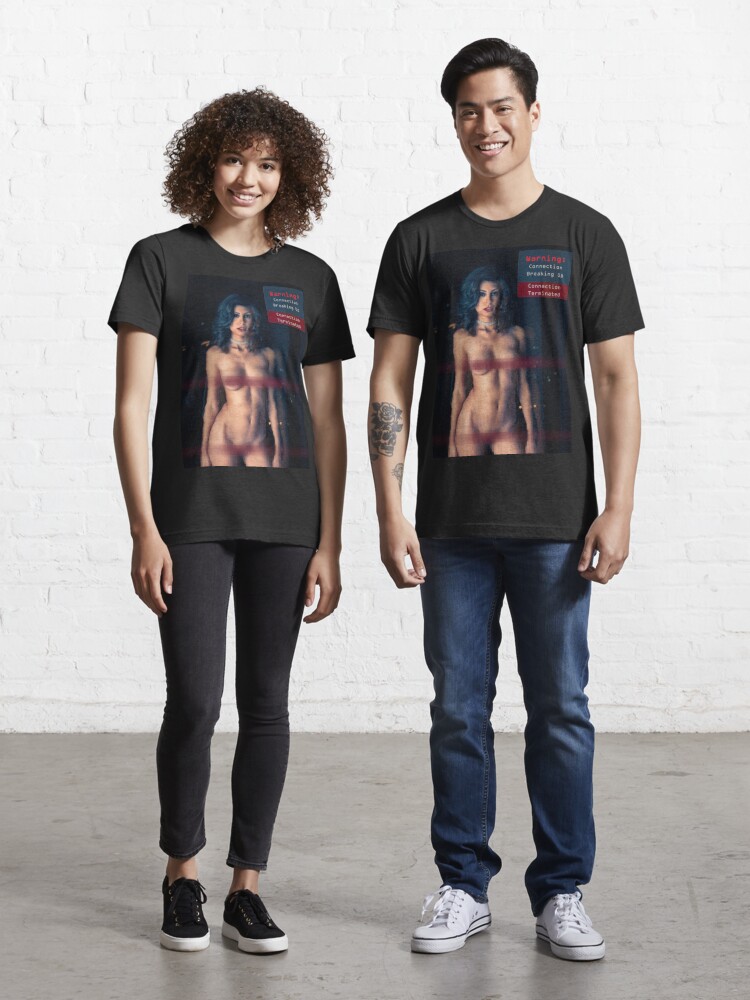 Hot Girl on T shirt - Sexy Censored Nude Model In Scifi Cyberpunk