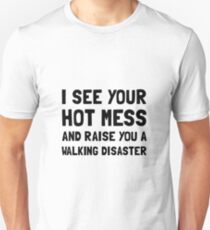 Hot Mess Walking Disaster Slim Fit T-Shirt