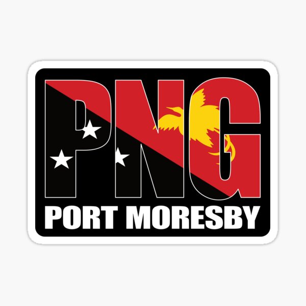 Item preview, Port Moresby avec le drapeau de la Papouasie-Nouvelle-Guinée designed and sold by PNG-pikinini.