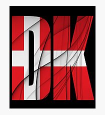 DK - Danmark Flag Photographic Print