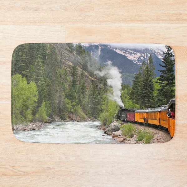 Item preview, Steam train, river and mountains, Colorado  designed and sold by FranWest.