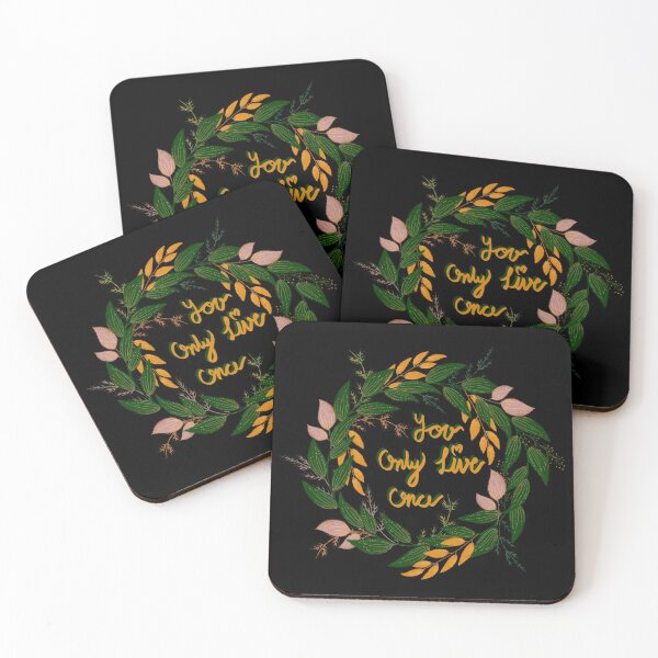 Item preview, You only live once YOLO positive quote with wreath  designed and sold by Maitri-Sanghvi1.