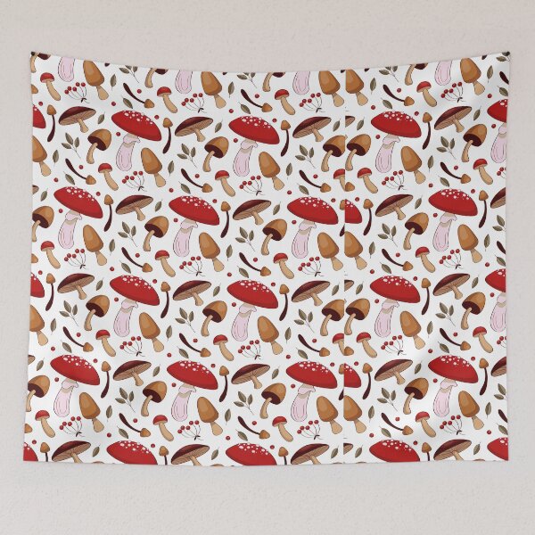 Item preview, Hand Drawn Forest Mushrooms Pattern Fungi Texture designed and sold by SoccaTamam.