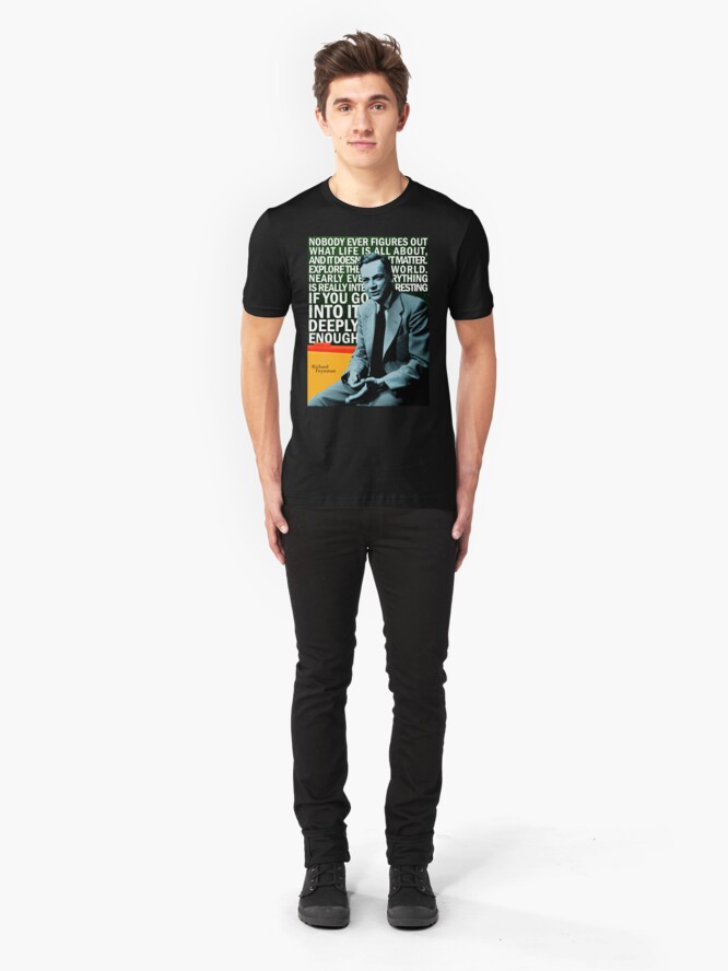 Alternate view of Richard Feynman Slim Fit T-Shirt