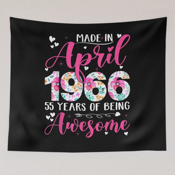 Item preview, Made In April 1966 Flowers 55th Bday Outfit 55 Years Old Gift  designed and sold by venitamara.