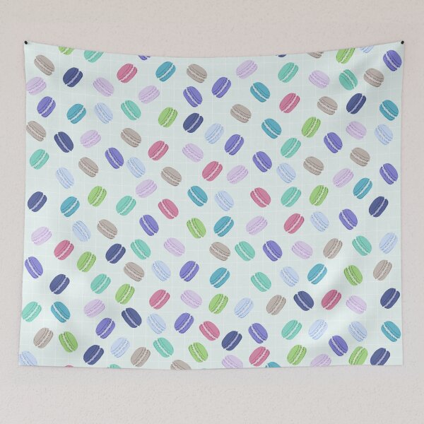 Item preview, Cute Macaron Pattern on Blue Background designed and sold by kapotka.