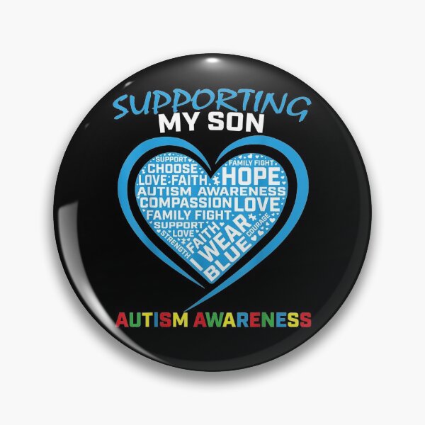 Item preview, Blue Heart Support Son Autism Awareness Mom Dad Women Men Gift  designed and sold by venitamara.
