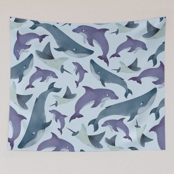 Item preview, Ocean Animals with Light Blue Background designed and sold by Store Of Creations.