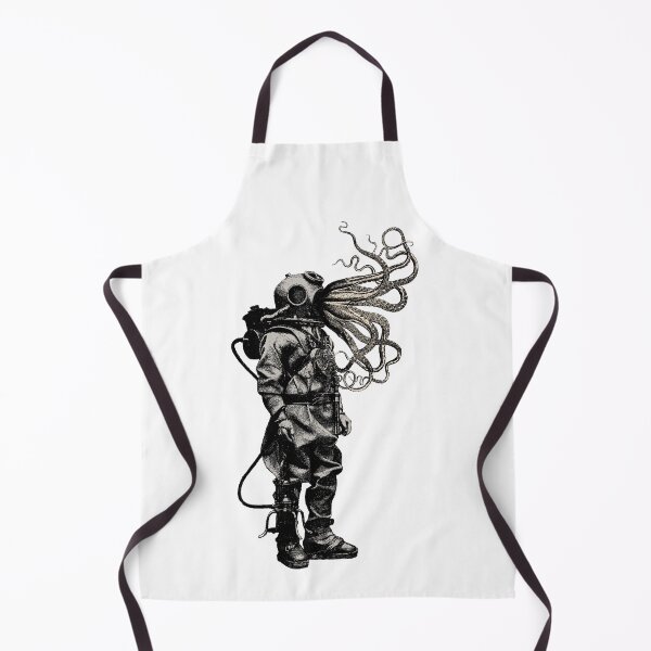 Item preview, Deep sea diver with squid bursting from helmet designed and sold by monsterplanet.