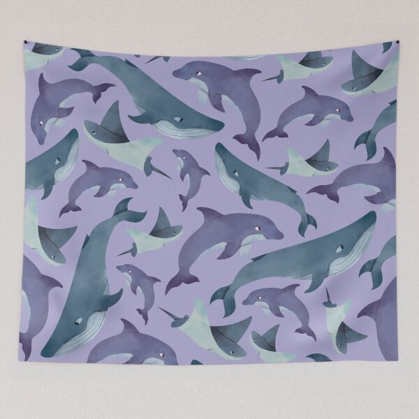 Item preview, Ocean Animals with Light Purple Background designed and sold by Store Of Creations.