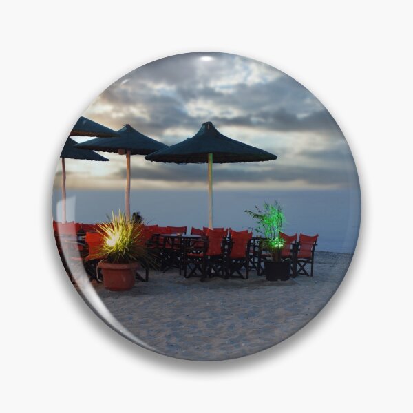 Item preview, corona lockdown empty cafe and sunset on the beach summer season  designed and sold by goceris.