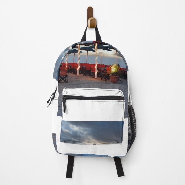 Item preview, corona lockdown empty cafe and sunset on the beach summer season  designed and sold by goceris.
