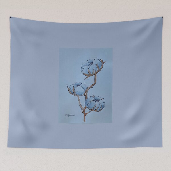 Item preview, White Cotton on White Watercolor Sketch designed and sold by Arteaventura.