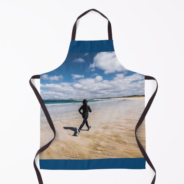 Item preview, A young woman with curly hair enjoys running on the beach of Ardara in County Donegal, Ireland designed and sold by AlbertMi.