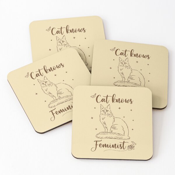 Item preview, Cat knows feminist designed and sold by Studio624.