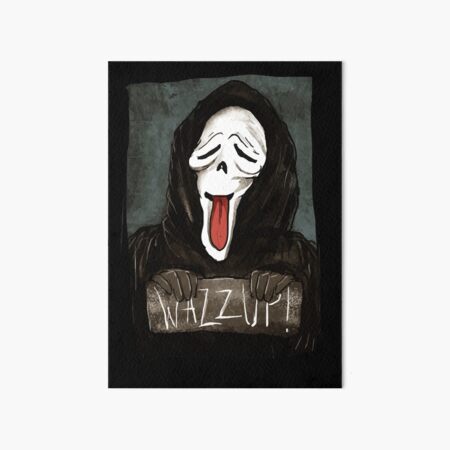 Ghost Face Scream Watercolor Painting Cult Horror Movie Wall 