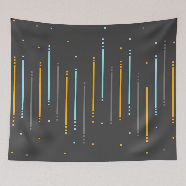 Item preview, Modern minimal design with grey, orange and blue colors, lines, rectangles and squares designed and sold by CiniArt.