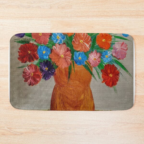 Item preview, Some abstract mixed flowers in a metallic vase  designed and sold by kkartwork.