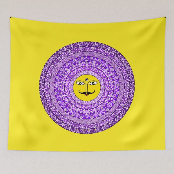 Item preview, FolkArt Sun Motif With Traditional Patterns designed and sold by ArtforSoul21.