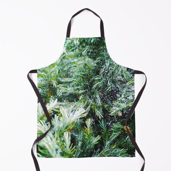 Item preview, A firtree covered with drops after the rain hanging down on the spider's web, natural background  designed and sold by helenkaiy.