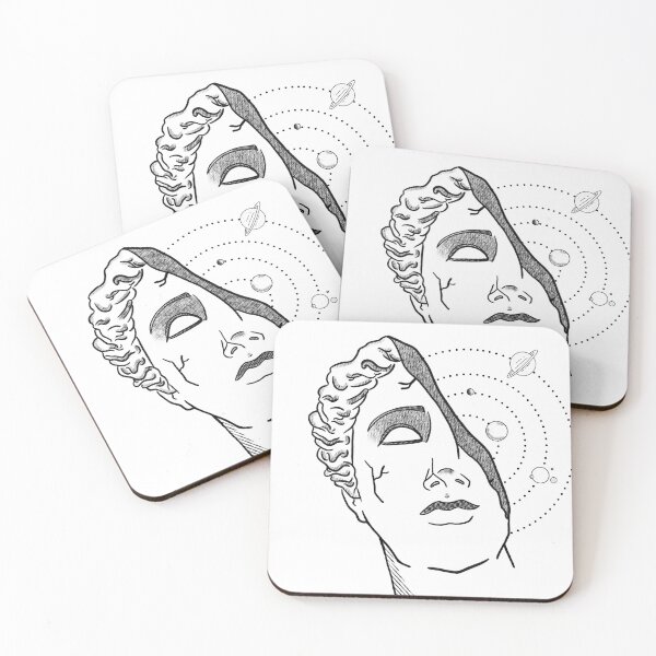 Item preview, Line Art Cracked Face in Space  designed and sold by DigitalDesignKS.