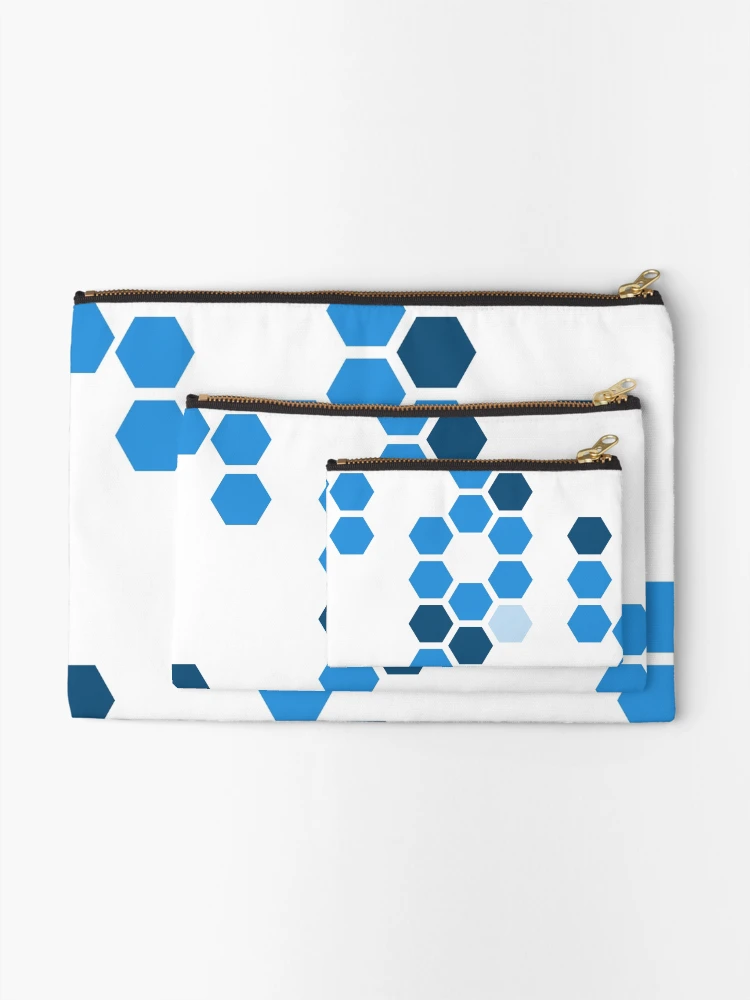 Thumbnail 2 of 4, Zipper Pouch, Hex - Blue [Roufxis-Rb] designed and sold by RoufXis.