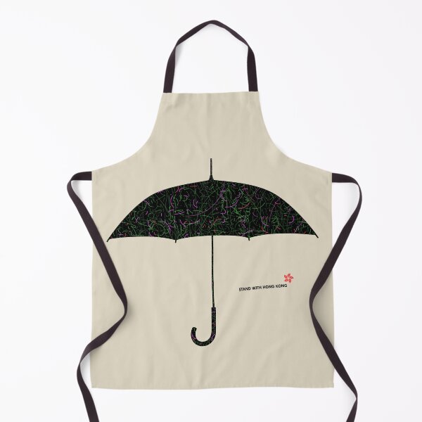 Item preview, 'STAND WITH HONG KONG: LASER UMBRELLA': The Original Black Umbrella & Neon Lasers on Linen designed and sold by Day Chapman.