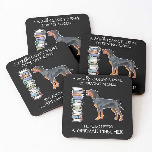 Item preview, A Woman Cannot Survive On Reading Alone German Pinscher Dog  designed and sold by christinero2.