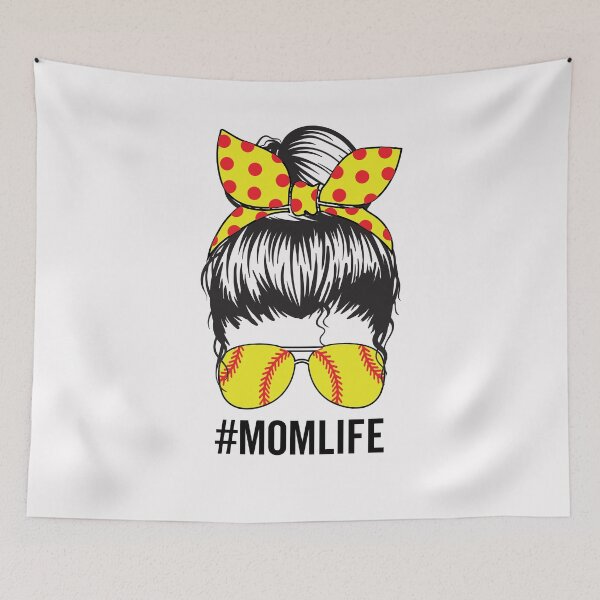 Item preview, Mom life Softball Lover Funny Mom Messy Bun with Sunglasses Mothers Day designed and sold by clothesy7.