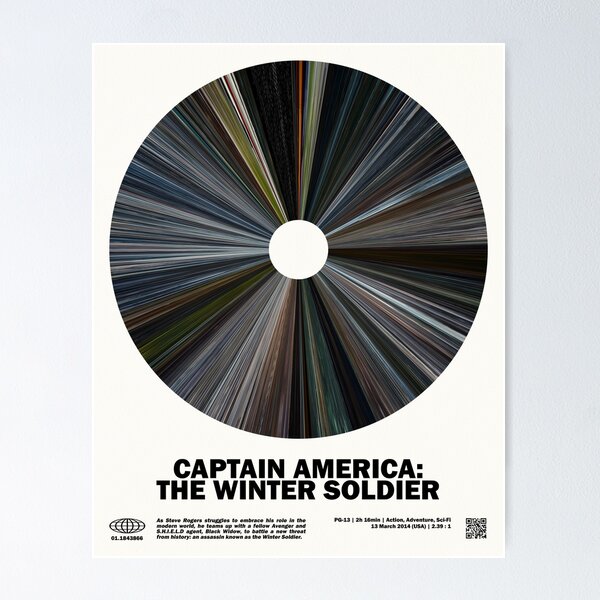 minimal_Captain America: The Winter Soldier Warp Barcode Movie Poster