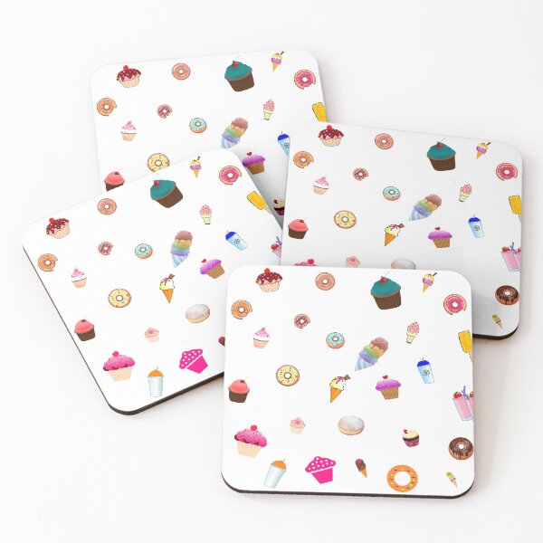 Item preview, Seamless pattern of delicious sweets like ice cream, donuts, cup cakes, Popsicle, slurpy designed and sold by Artsy Boulevard.