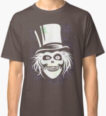 HATBOX GHOST WITH GRUNGY HAUNTED MANSION WALLPAPER Classic T-Shirt