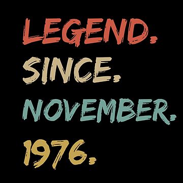 Vorschaubild zum Design Legend Since November 1976 45th Birthday Gift 45 Years Old Essential von InitialModel