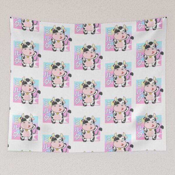 Item preview, Cow Strawberry Milk Kawaii 90s Japanese Retro designed and sold by Meliafroggy.