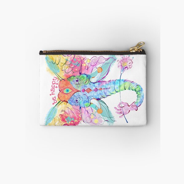 Item preview, Be happy. Colorful elephant and flower designed and sold by fairytaleprints.