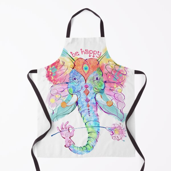 Item preview, Be happy. Colorful elephant and flower designed and sold by fairytaleprints.