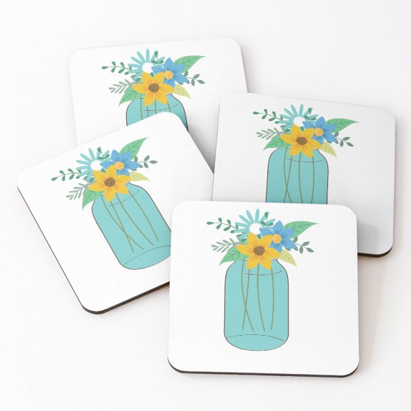 Artikelvorschau, Einmachglas mit Blumen und Blätter Aufkleber entworfen und verkauft von kittycrafts.
