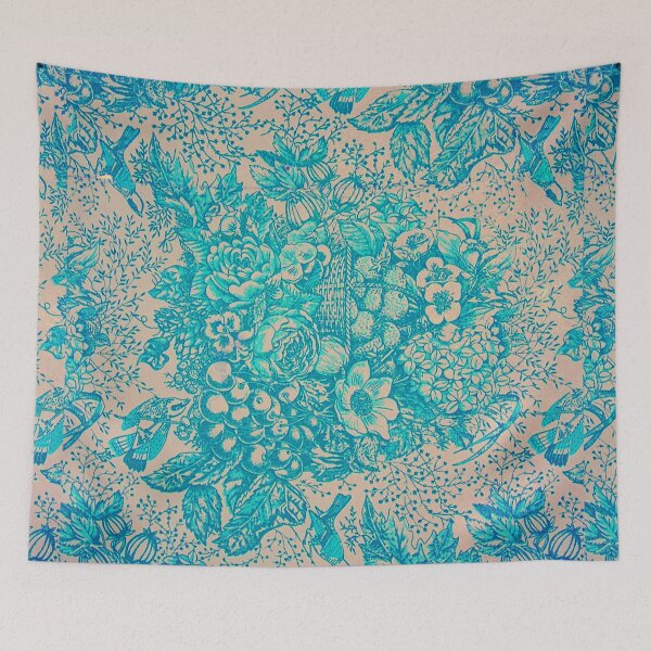 Item preview, Turquoise blue retro pattern vintage designed and sold by Birdhead.