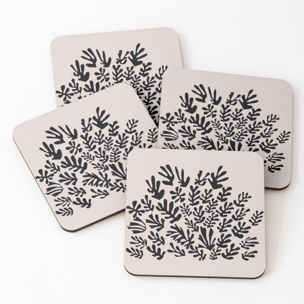 Item preview, Henri Matisse Sheaf, Paper Decoupes Art black, rose back, Matisse Cutout's designed and sold by re-make-.