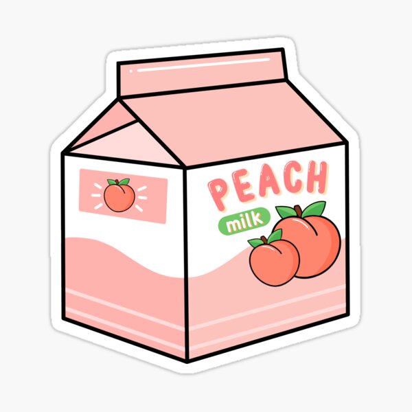 Peach Milk Carton Sticker For Sale By Basiicshop Redbubble