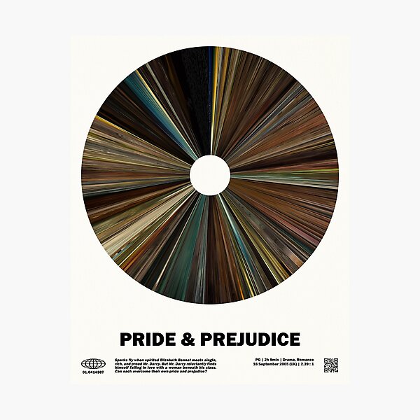 minimal_Pride & Prejudice Barcode Movie Photographic Print