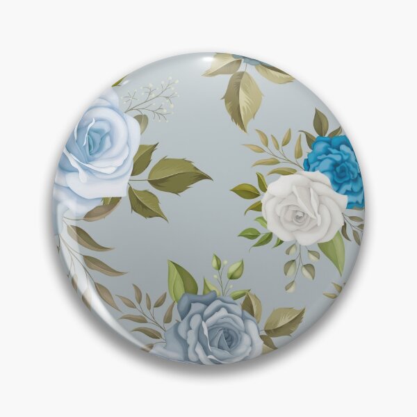 Artikelvorschau, Florales Muster mit blauen und weißen Rosen entworfen und verkauft von Birdhead.