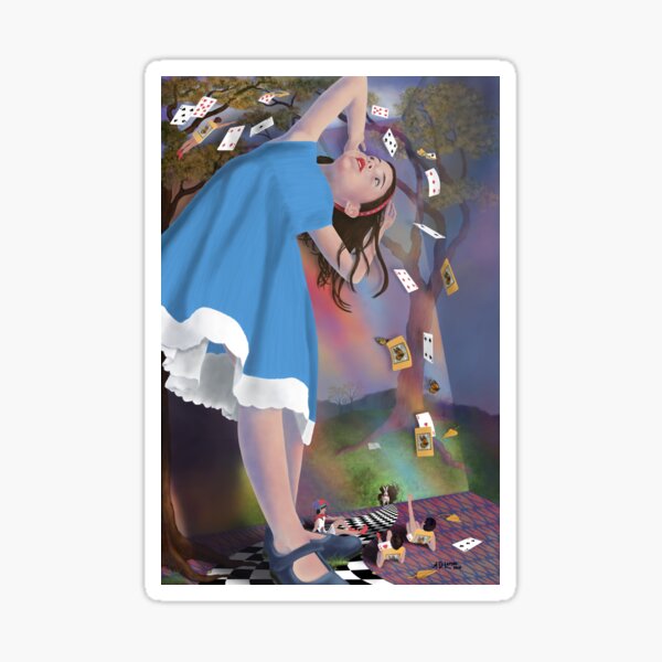 Flying Cards Dissolve Alice's Dream Sticker