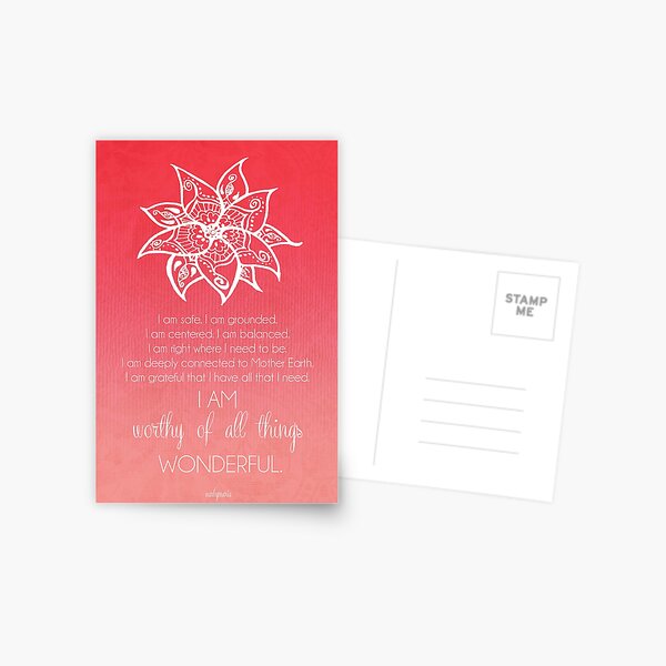 Root Chakra Affirtmation Postcard